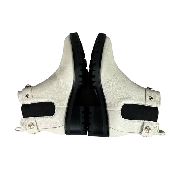 KARL LAGERFELD PARIS POLA Imitation Pearl Leather Chelsea Bootie - Picture 6 of 10